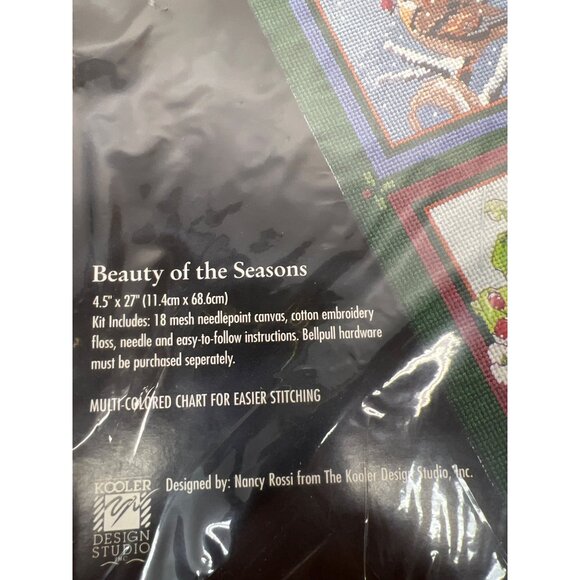 Bucilla Counted Needlepoint Kit "Beauty Of The Seasons" 4.5" X 27" 18 Mesh Canva - Picture 3 of 4